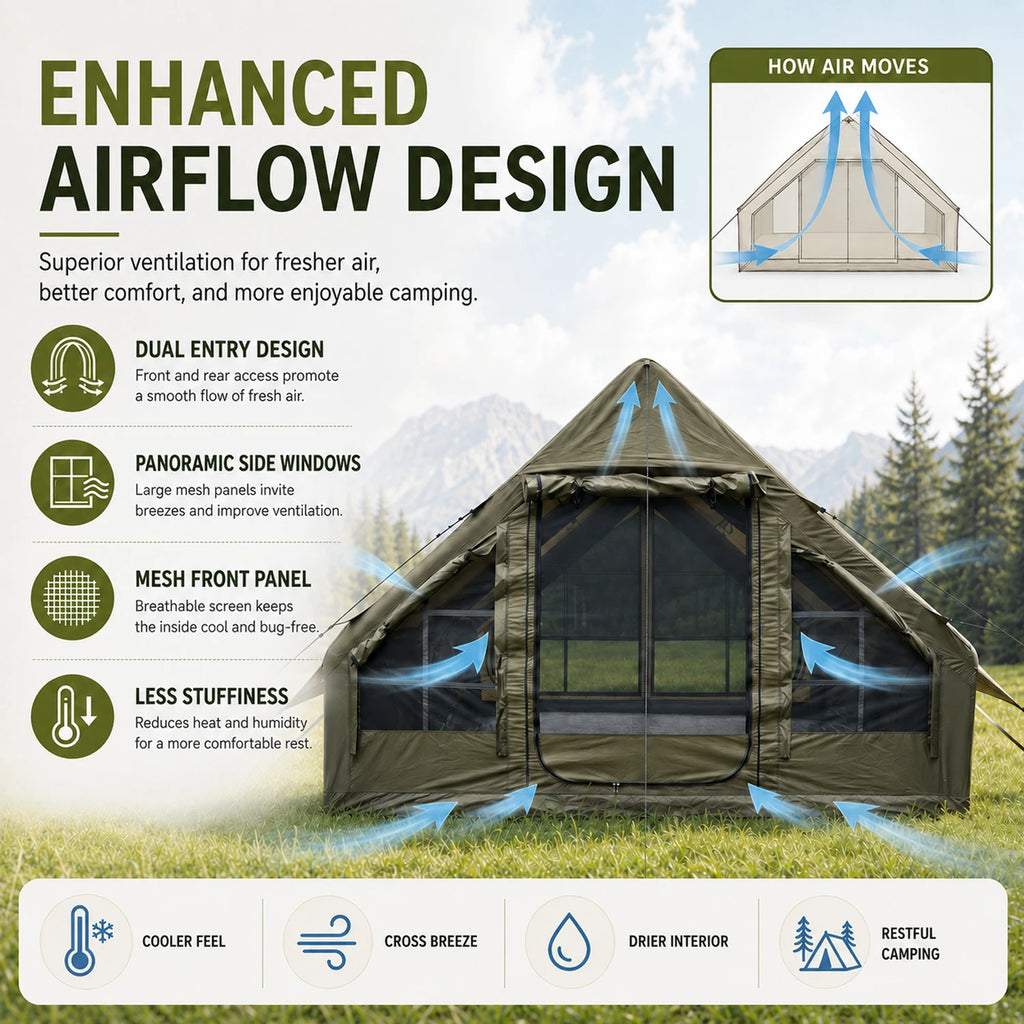 Inflatable Tents for Camping,Easy Blow Up Tent with Hand Pump,4 Seasons Air Inflatable Camping Tent House for Weekend Camping