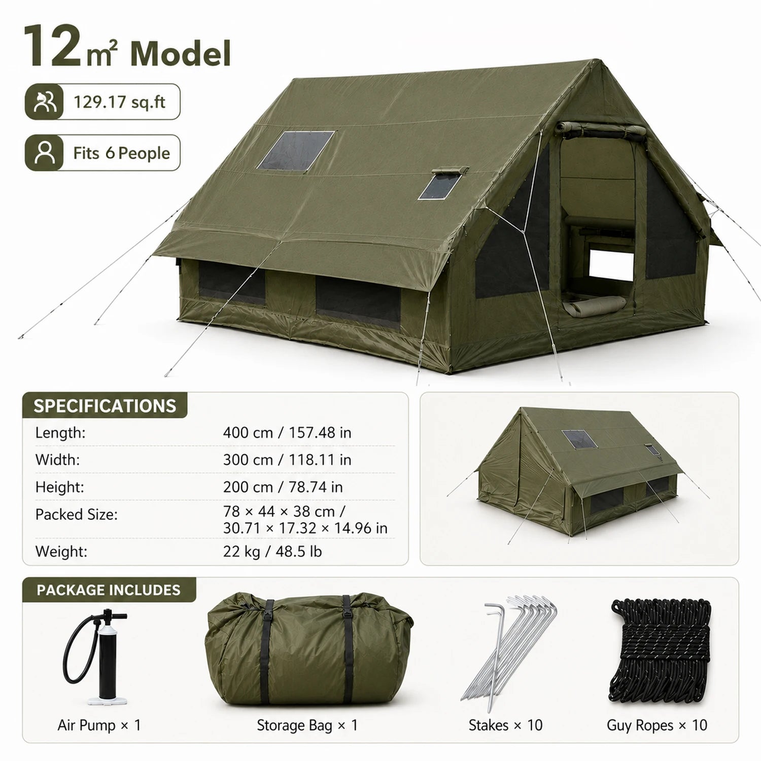 Inflatable Tents for Camping,Easy Blow Up Tent with Hand Pump,4 Seasons Air Inflatable Camping Tent House for Weekend Camping