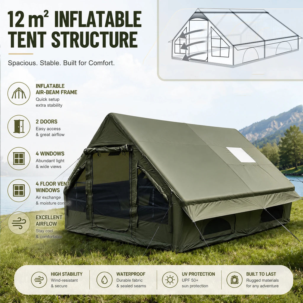 Inflatable Tents for Camping,Easy Blow Up Tent with Hand Pump,4 Seasons Air Inflatable Camping Tent House for Weekend Camping