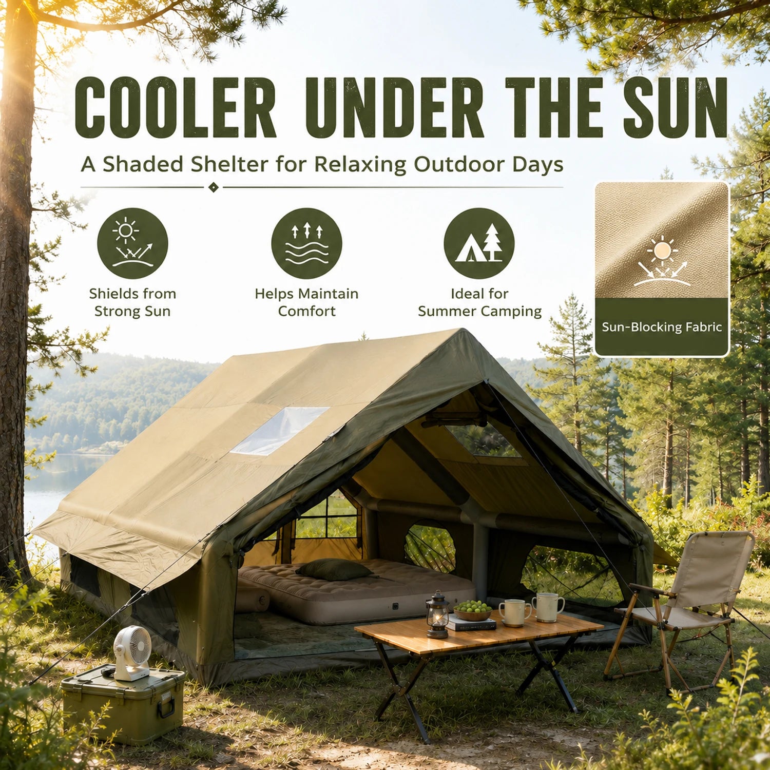 Inflatable Tents for Camping,Easy Blow Up Tent with Hand Pump,4 Seasons Air Inflatable Camping Tent House for Weekend Camping