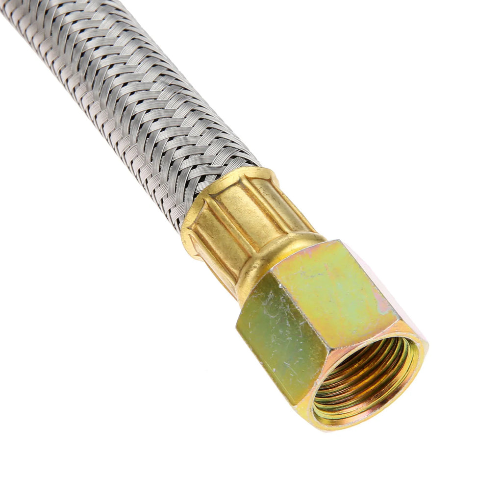 1set 16Ft Stainless Steel Braided BBQ Grill Extension Propane Hose 3/8 Female Flare Threads Gas Nuts Line Pipe Thread Tape