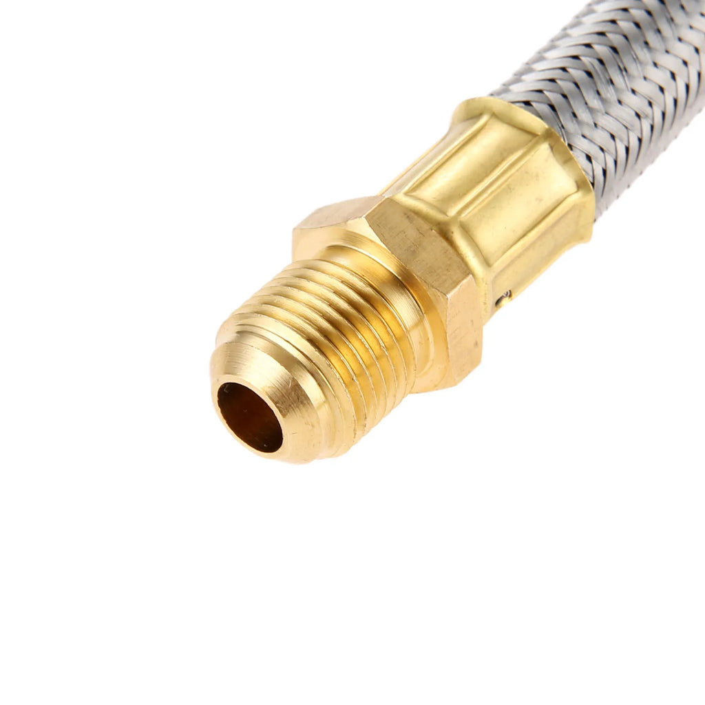 Propane Grill Y-Splitter Extension Adapter Braided Hose Length 15 with 3/8" Flare Connection with Gas Line Pipe Thread Tape Kit