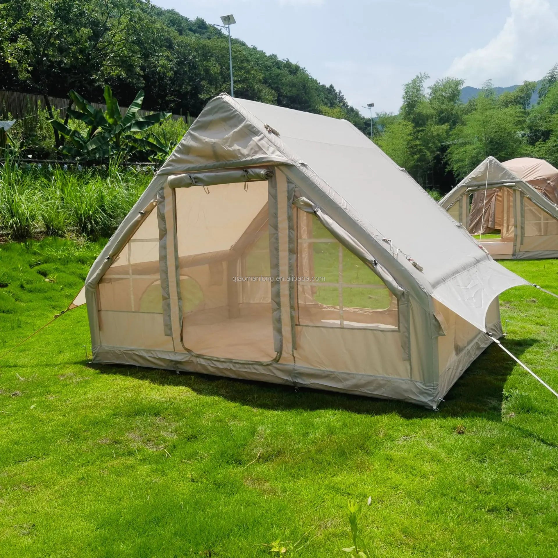 Inflatable Camping Tent - High Quality Waterproof Outdoor Four Seasons Windproof Tent For 2-4 People Use Travelling Large Space
