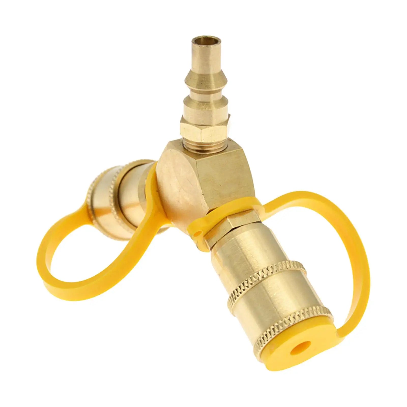 RV Propane Y Splitter 1/4in Quick Connect or Disconnect Quick Connector Gas Tank Connection Adapter for Camper Grill RV Trailer