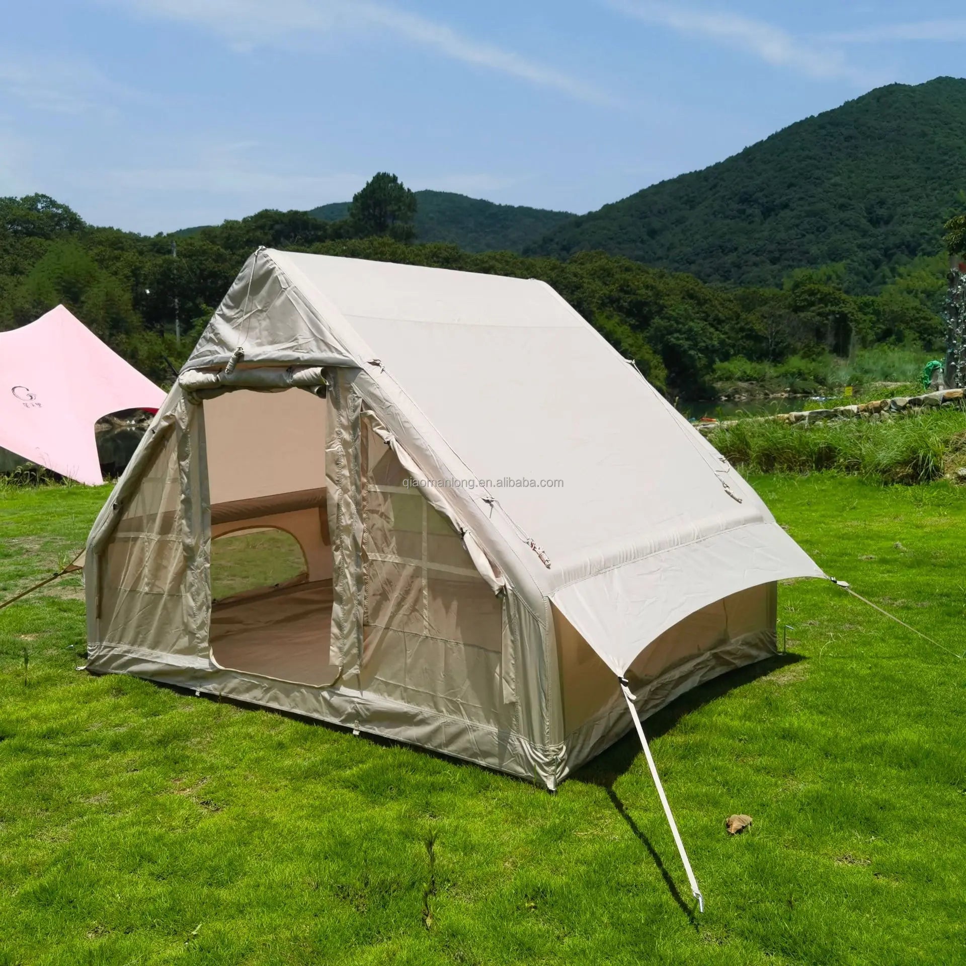 Inflatable Camping Tent - High Quality Waterproof Outdoor Four Seasons Windproof Tent For 2-4 People Use Travelling Large Space