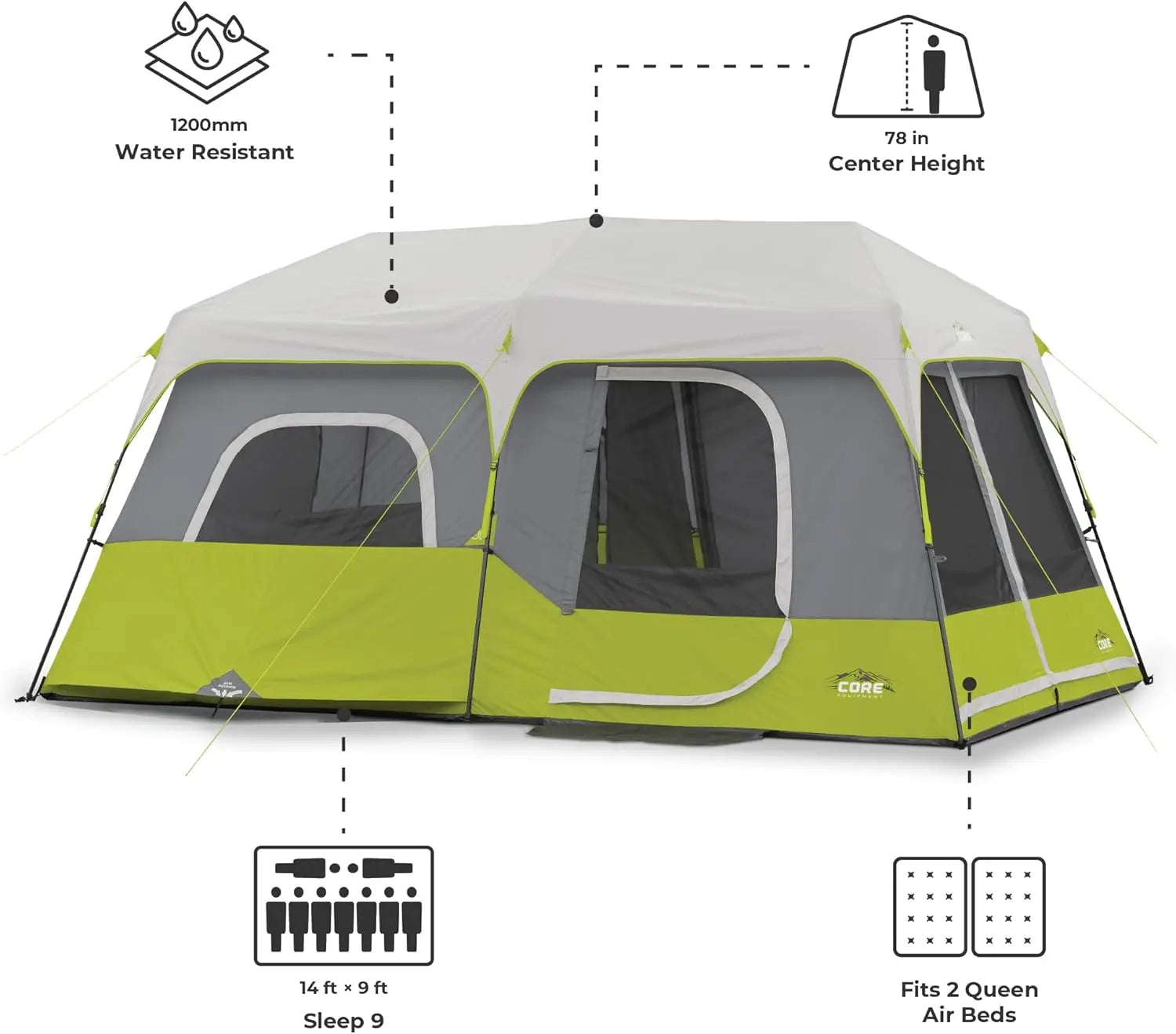 9-Person Instant Cabin Tent