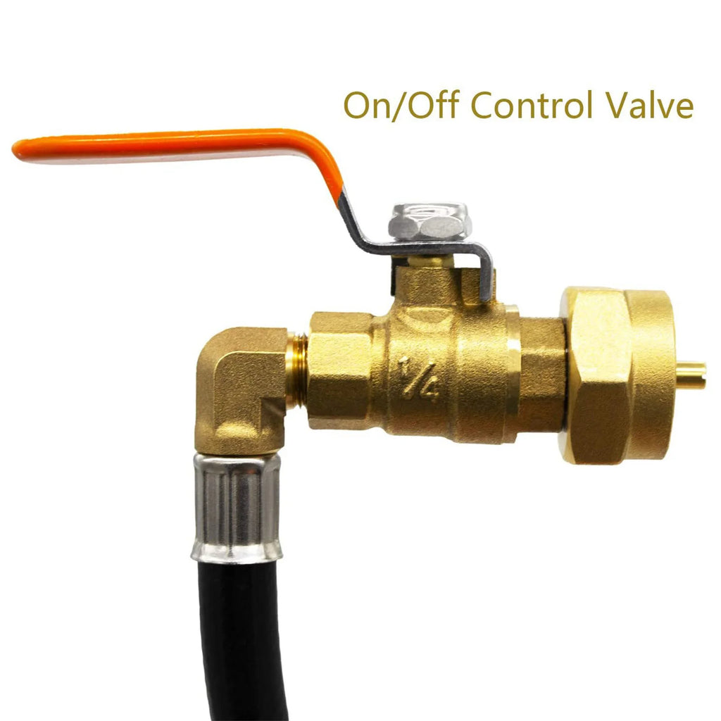 Propane Refill Adapter Hose 39.3in Propane Extension Hose Propane Refill Hose with ON-Off Control Valve For Outdoor Camping