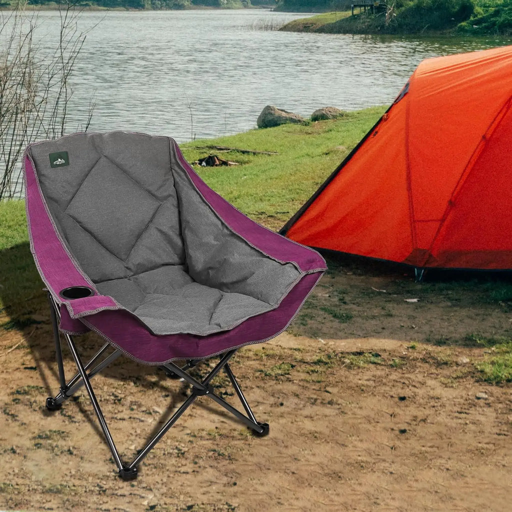 Oversized Camping Chair with Cup Holder