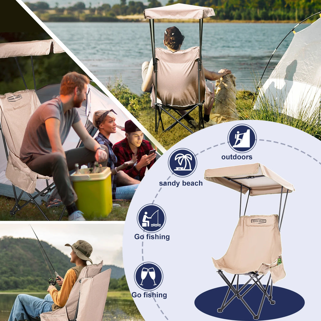 Oversized Camping Chair with Canopy