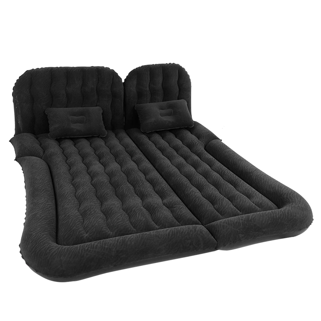 Car Inflatable Bed 2‑In‑1 Multifunction Inflatable Travel Mattress PVC Flocking Soft Sleeping Rest Cushion for Car SUV