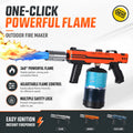 Propane Torch Gun, Adjustable Stable Flame, Ideal for Kitchen Cooking, Sous Vide, BBQ, Campfire, Fireplace (Tank Not Included)