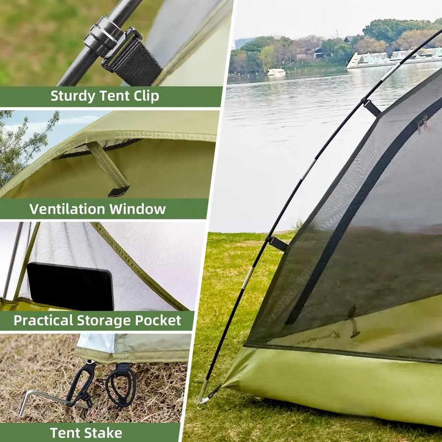 2-Person Camping Tent with Porch