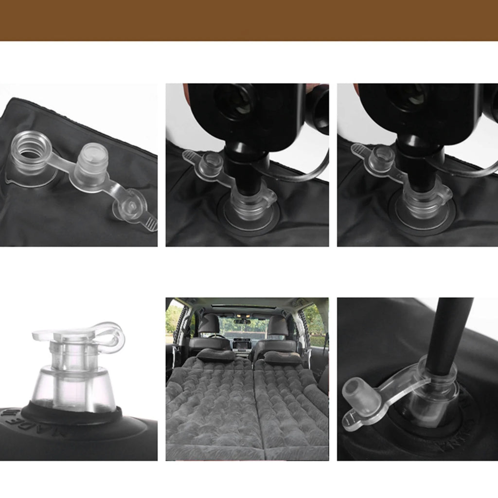 Car Inflatable Bed 2‑In‑1 Multifunction Inflatable Travel Mattress PVC Flocking Soft Sleeping Rest Cushion for Car SUV