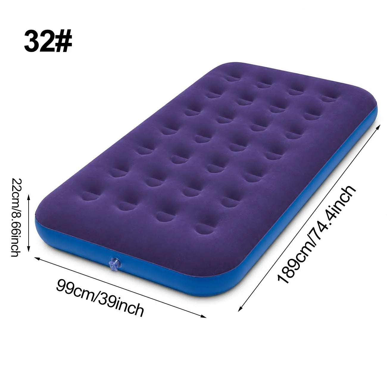 1PC Inflatable Air Mattress Bed with Built-in Pump, Flocked Surface Durable Portable Air Bed for Home Guest Camping Travel