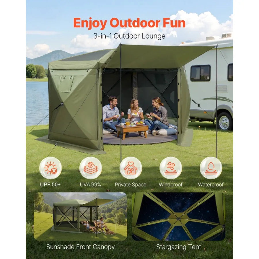 6-Sided Screen Gazebo Tent 12x12