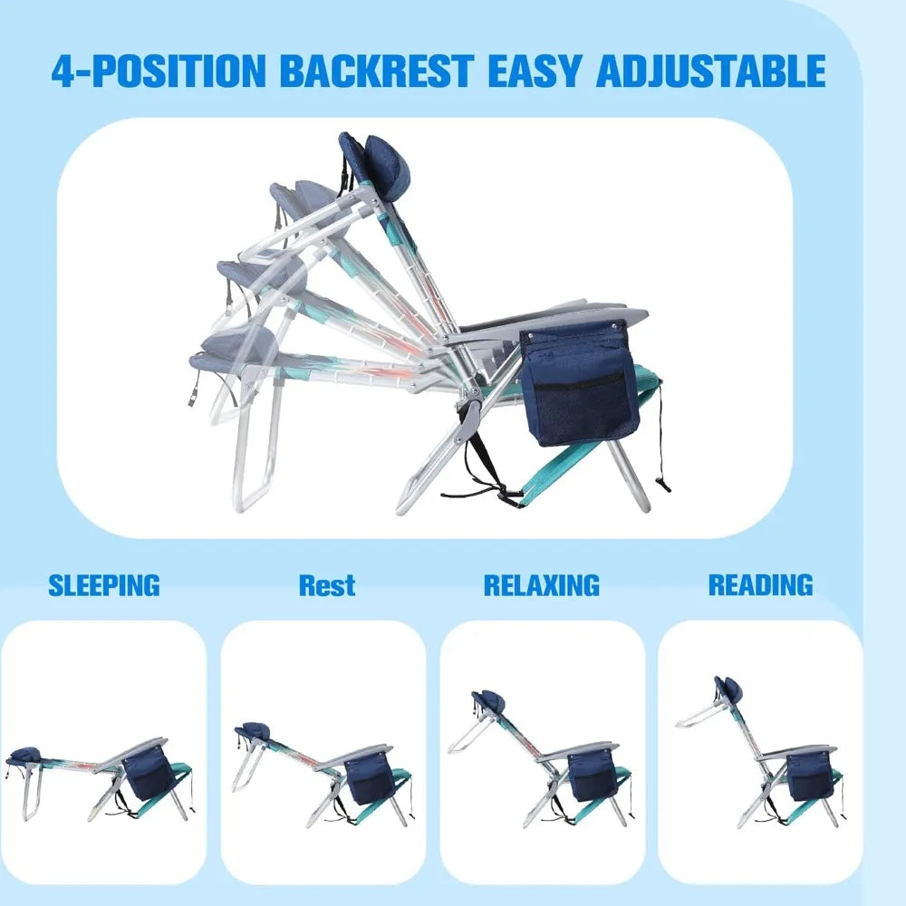 2-Pack Reclining Beach Chairs