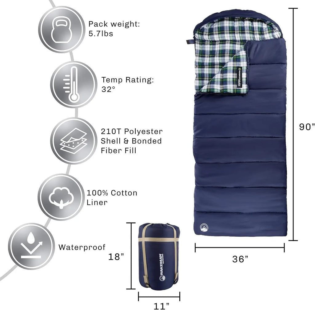 3-Season Hooded Sleeping Bag