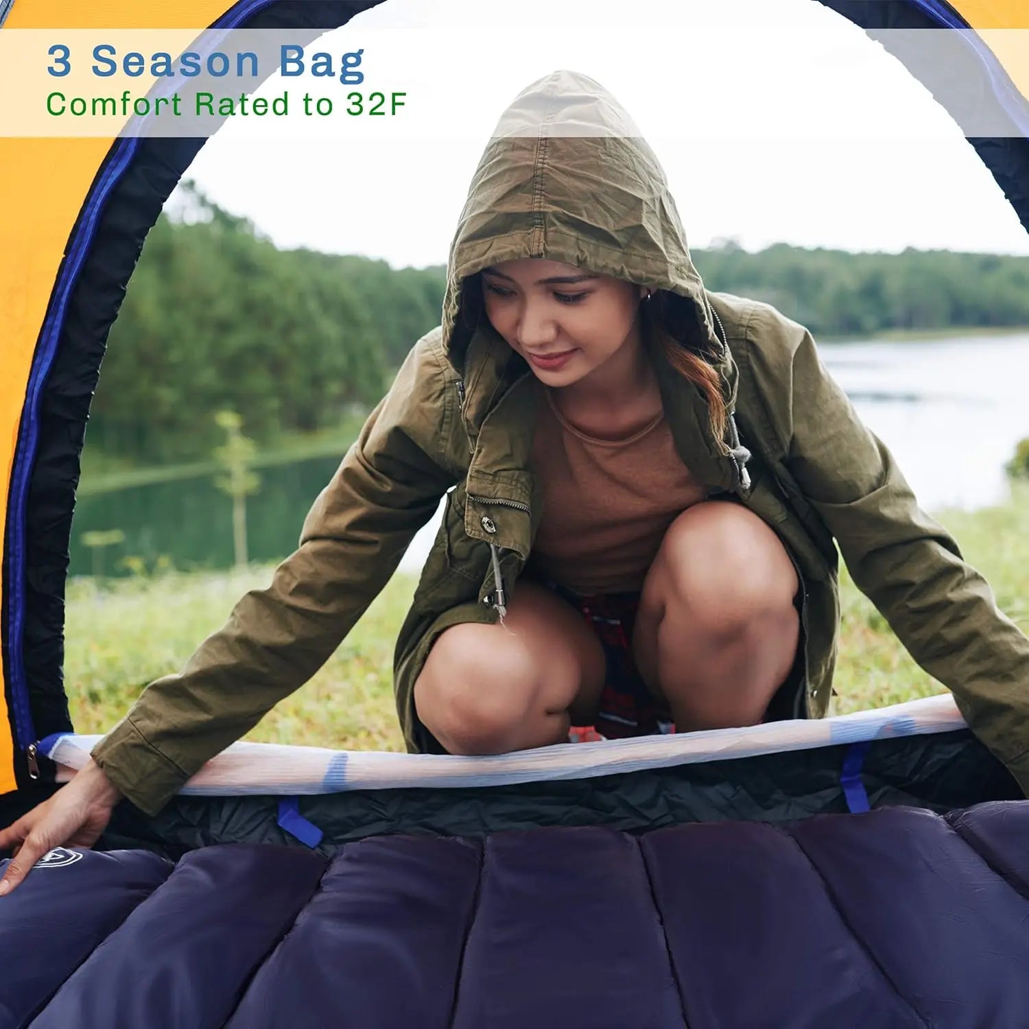 3-Season Hooded Sleeping Bag