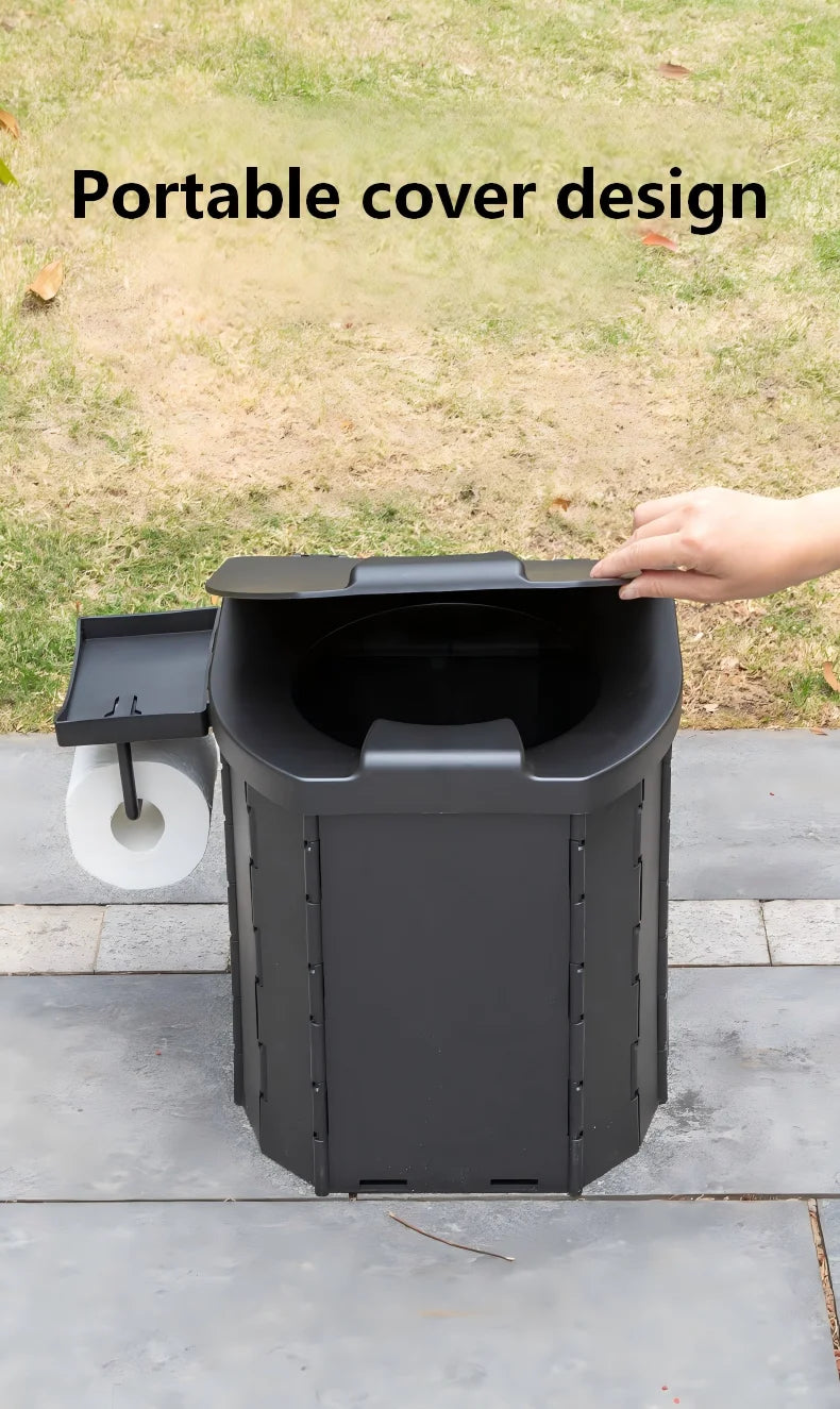 Covered Outdoor Folding Toilet, Camping Toilet, Adult Vehicle-Mounted Toilet, Children's Portable Mobile Toilet