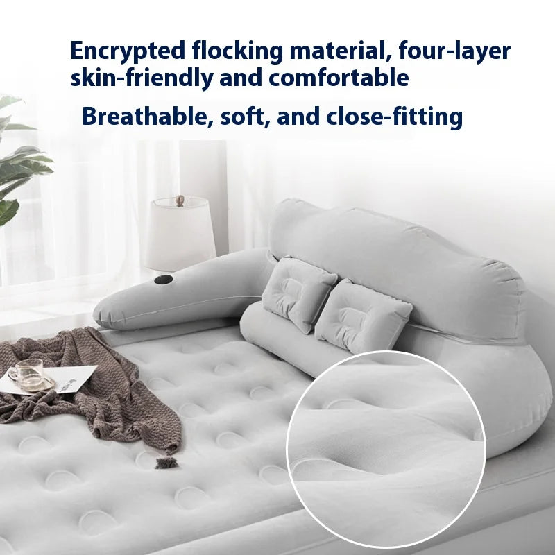 2 Persons Inflatable Mattress Indoor Outdoor Air Cushion 48cm High Bed Camping Folding Home Lazy Laying Soft Skin-friendly