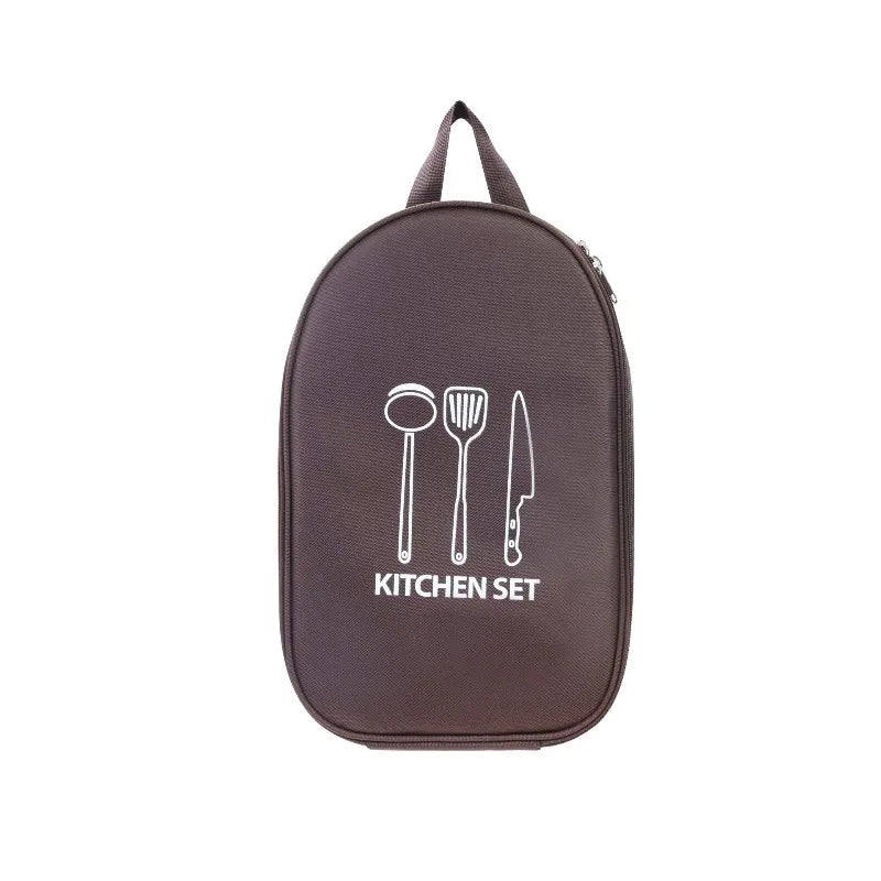 Camping Travel Cooking Utensils Organizer Travel Bag Portable Pouch for BBQ Camp Cookware Kitchen Kit