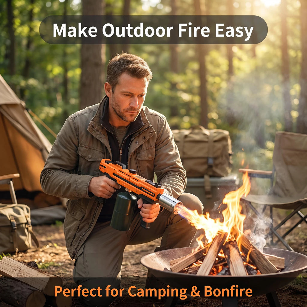 Propane Torch Gun, Adjustable Stable Flame, Ideal for Kitchen Cooking, Sous Vide, BBQ, Campfire, Fireplace (Tank Not Included)