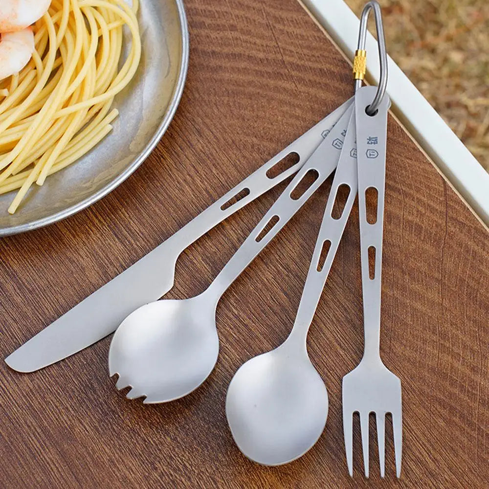 Travel Camping Utensils Set Lightweight Outdoor Survival Cutlery Spoon Knife Fork Chopsticks Durable Hiking Tableware