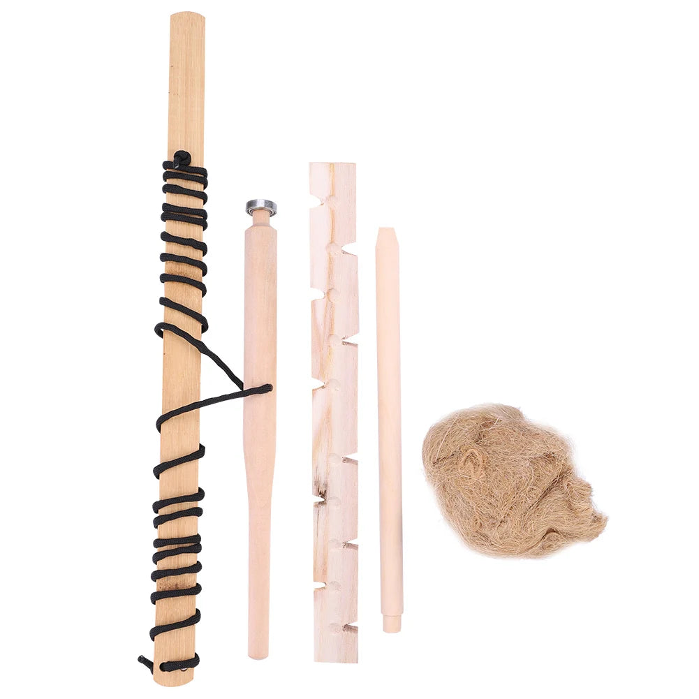 Fire Making Tool Outdoor Emergency Fire Tool Wood Drilling Fire Making Tool Survival Emergency Ignitor Kit for Outdoor Camping