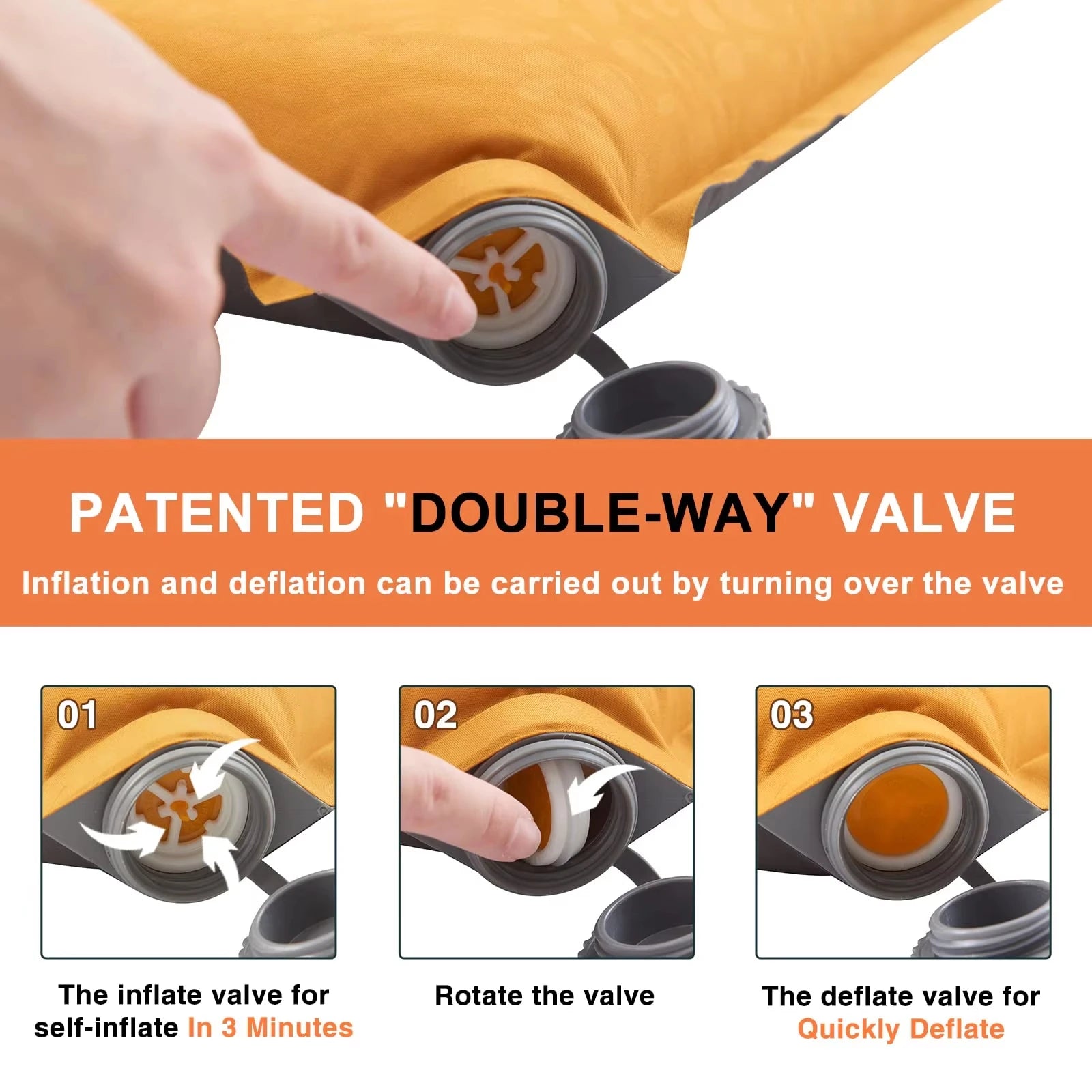 AIRLAX Inflatable Sleeping Mat, Self-Inflatable Camping Mattress, with Its Own Air Pump, Suitable for Camping and Picnics