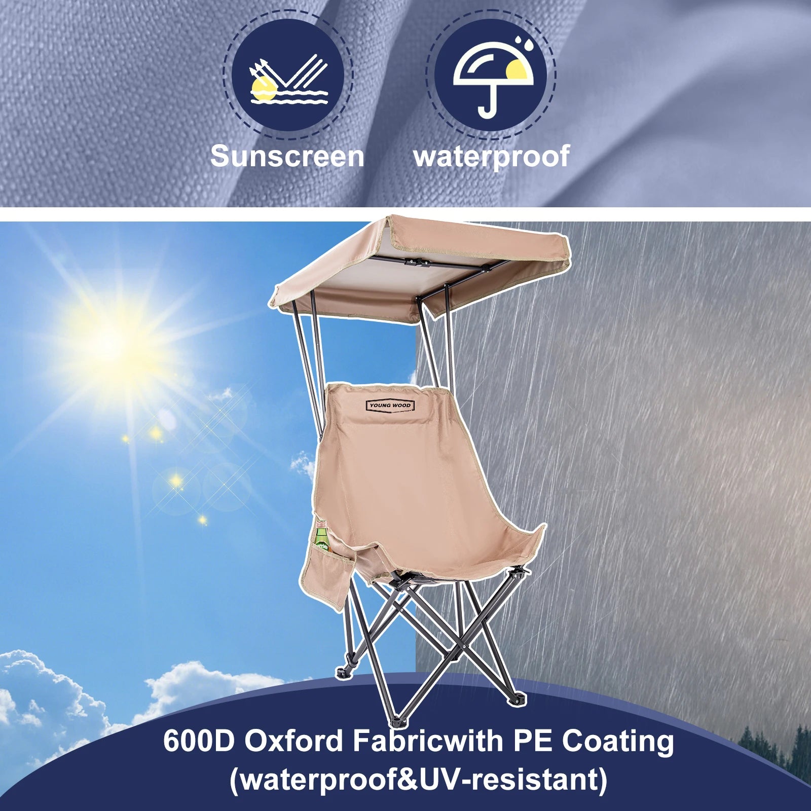 Oversized Camping Chair with Canopy