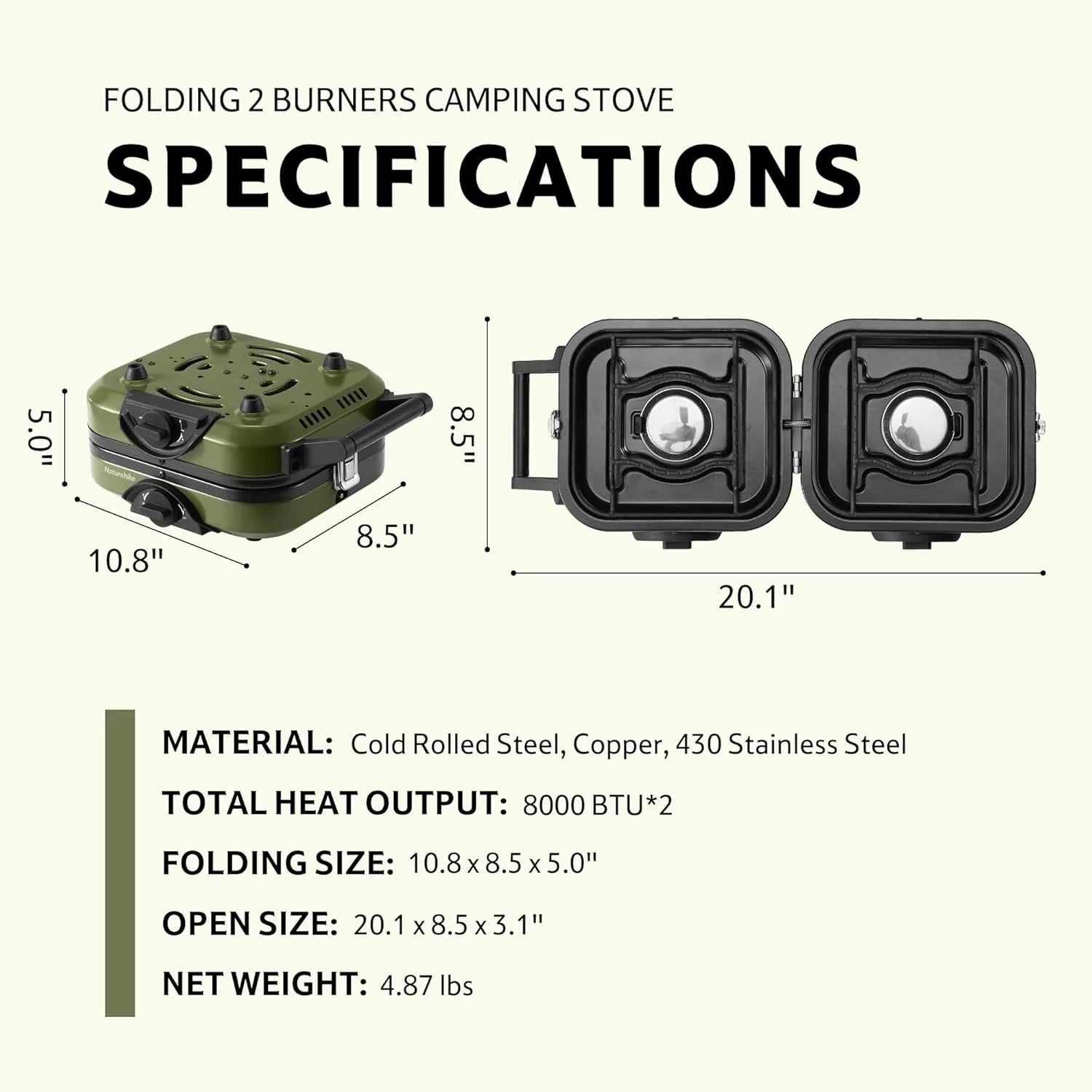 Naturehike 2-Burner Camping Stove