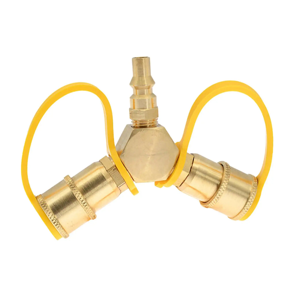 RV Propane Y Splitter 1/4in Quick Connect or Disconnect Quick Connector Gas Tank Connection Adapter for Camper Grill RV Trailer