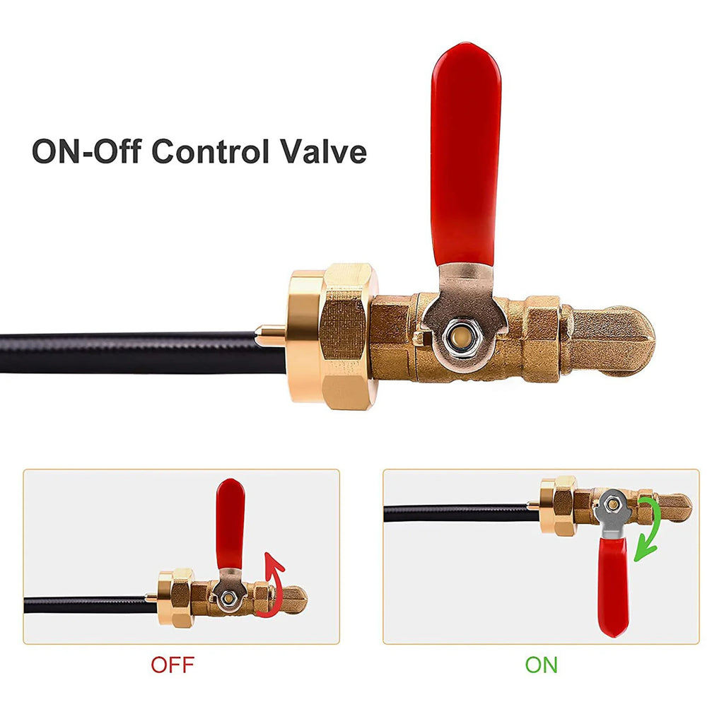 Propane Refill Adapter Hose 39.3in Propane Extension Hose Propane Refill Hose with ON-Off Control Valve For Outdoor Camping