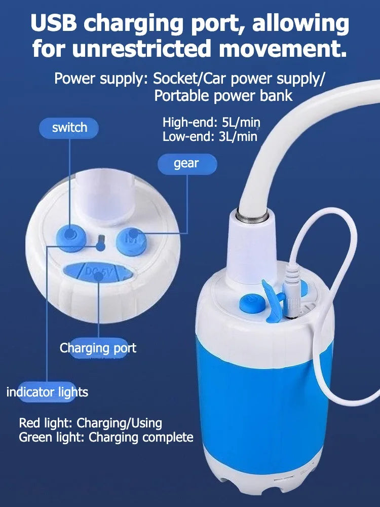 Portable Camp Shower Rechargeable Shower Outdoor Camping Shower Pet Shower Multiple Spray Modes for Camping,Hiking,Traveling,RV