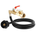 Propane Tank Hose Flexible Propane Refill Adapter Hose with Gauge Propane Tank Extension Hose Barbecue Accessories for 1 lb Tank