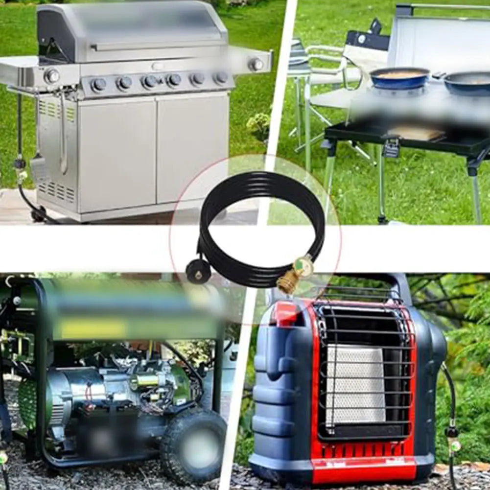 Propane Hose Portable Grill Hose As Shown 12ft Propane Hose Tool-free Installation High Pressure Resistant For Tailgate Parties
