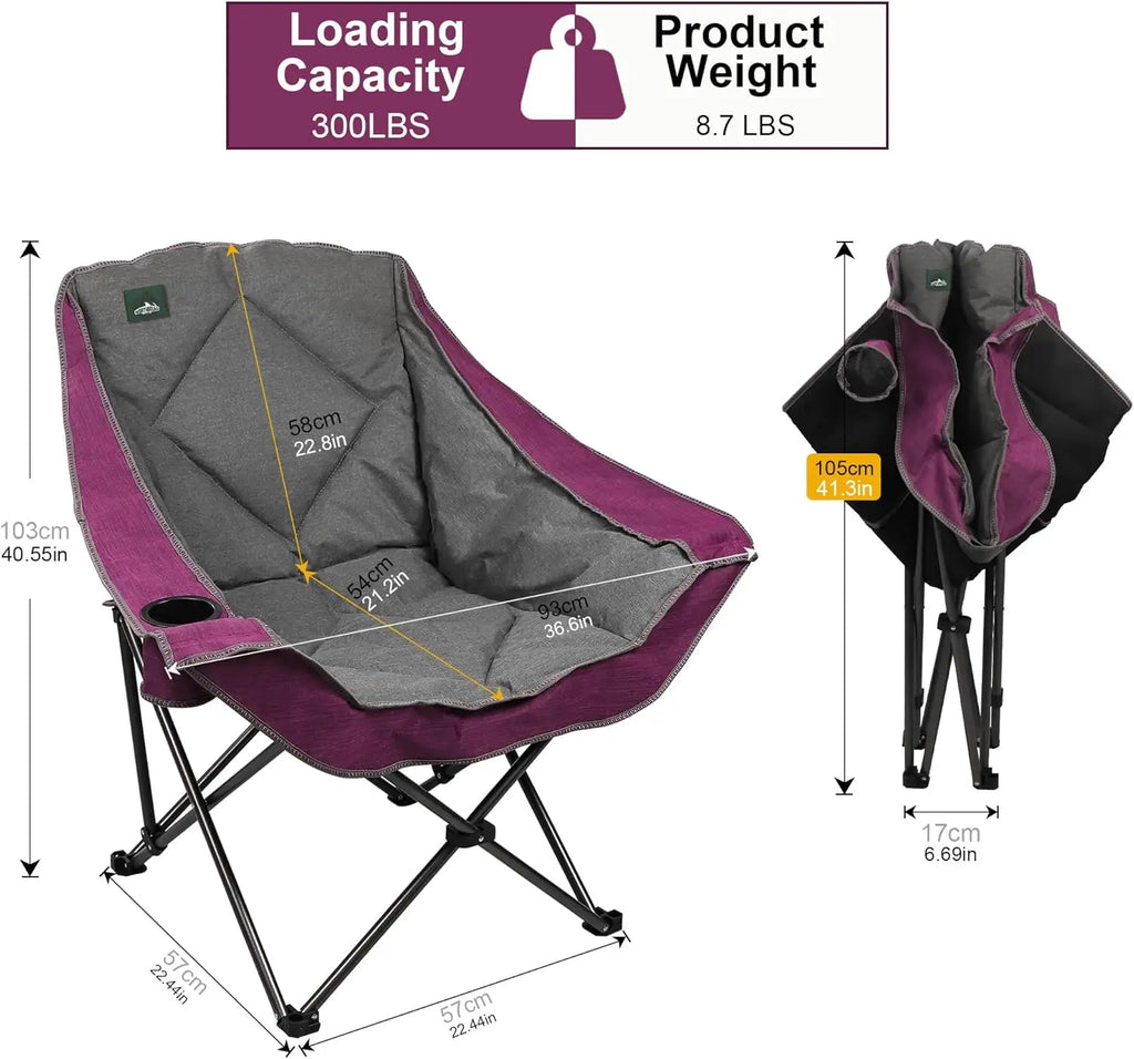 Oversized Camping Chair with Cup Holder
