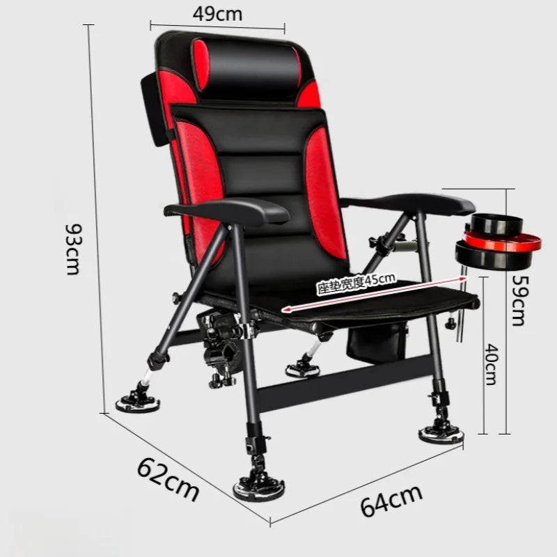Premium Ultra Lightweight Retractable Portable Fishing Chair Adjustable Stool Folding Camping Chair Outdoor Fishing Equipment