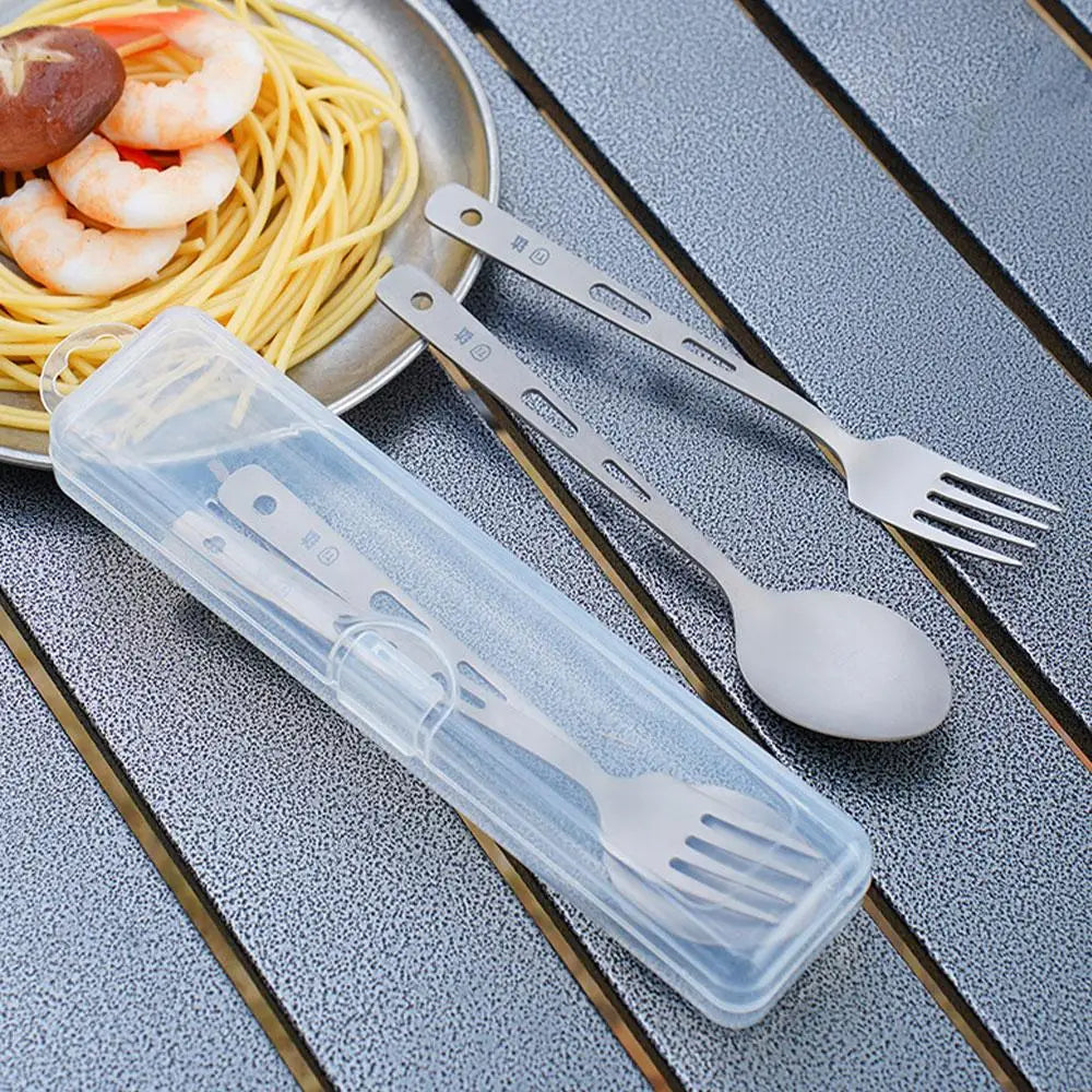 Travel Camping Utensils Set Lightweight Outdoor Survival Cutlery Spoon Knife Fork Chopsticks Durable Hiking Tableware