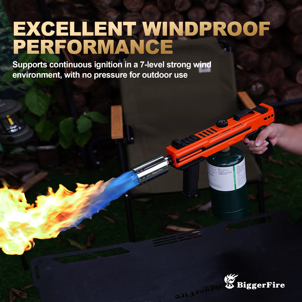 Propane Torch Gun, Adjustable Stable Flame, Ideal for Kitchen Cooking, Sous Vide, BBQ, Campfire, Fireplace (Tank Not Included)