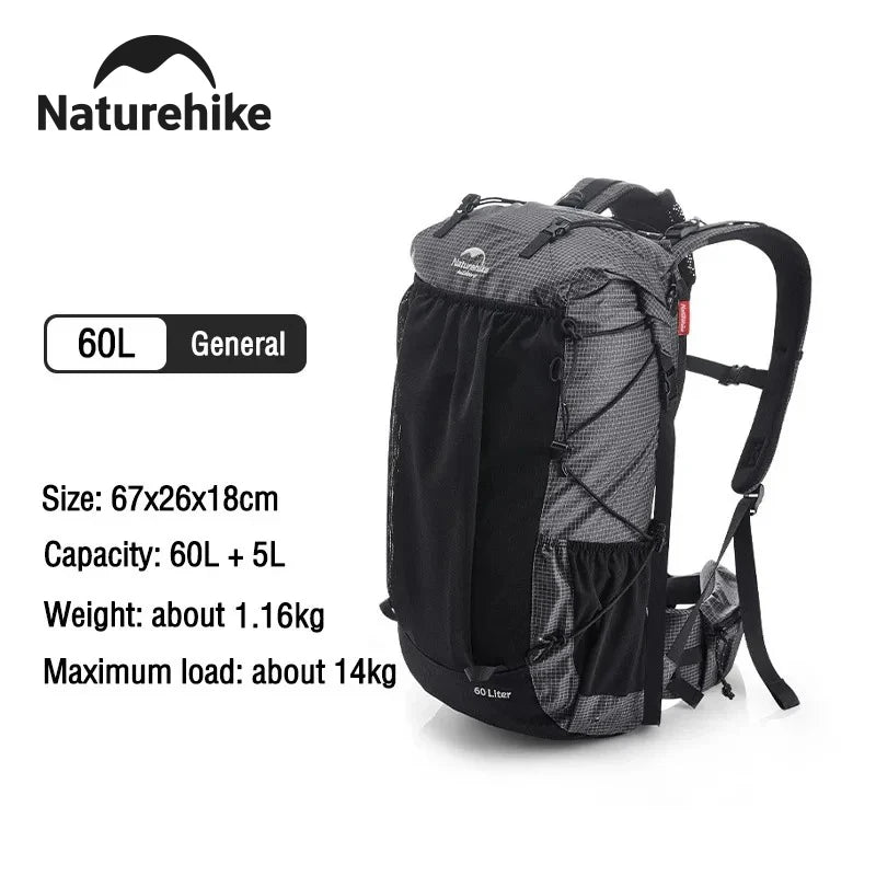 Naturehike 60+5L Waterproof Hiking Backpack