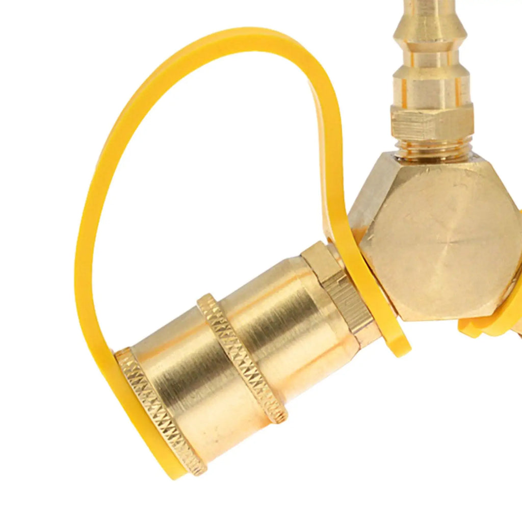 RV Propane Y Splitter 1/4in Quick Connect or Disconnect Quick Connector Gas Tank Connection Adapter for Camper Grill RV Trailer