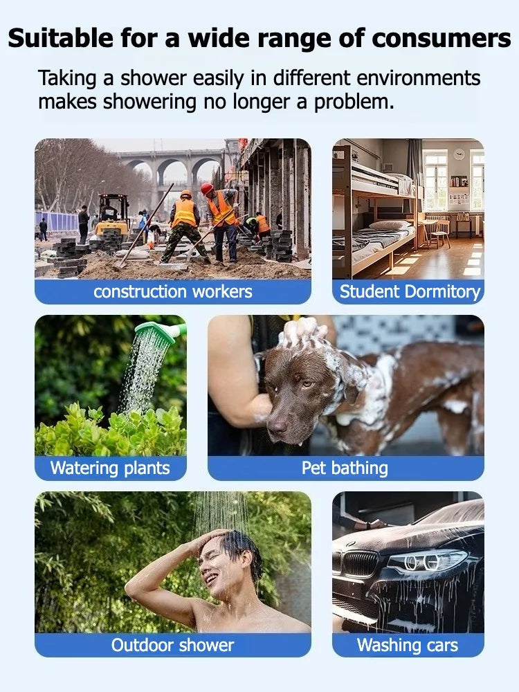 Portable Camp Shower Rechargeable Shower Outdoor Camping Shower Pet Shower Multiple Spray Modes for Camping,Hiking,Traveling,RV