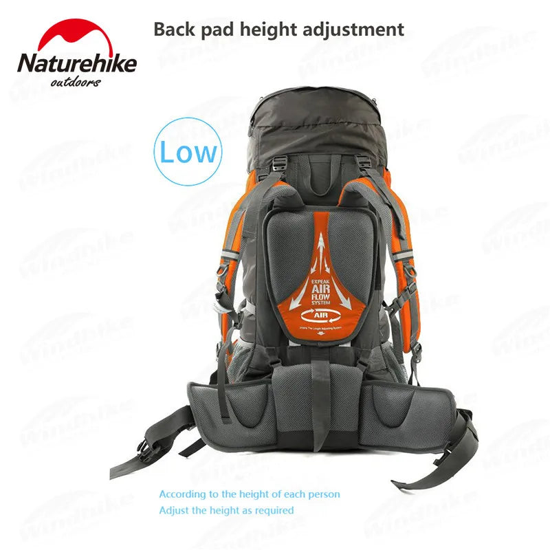 Naturehike 70+5L Hiking Backpack w/ Rain Cover