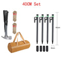 Tent Stakes Heavy Duty & Hammer Set  Steel Tent Pegs+Storage Bag +Fluorescent Rubber Circle for Camping Grassland,Canopies