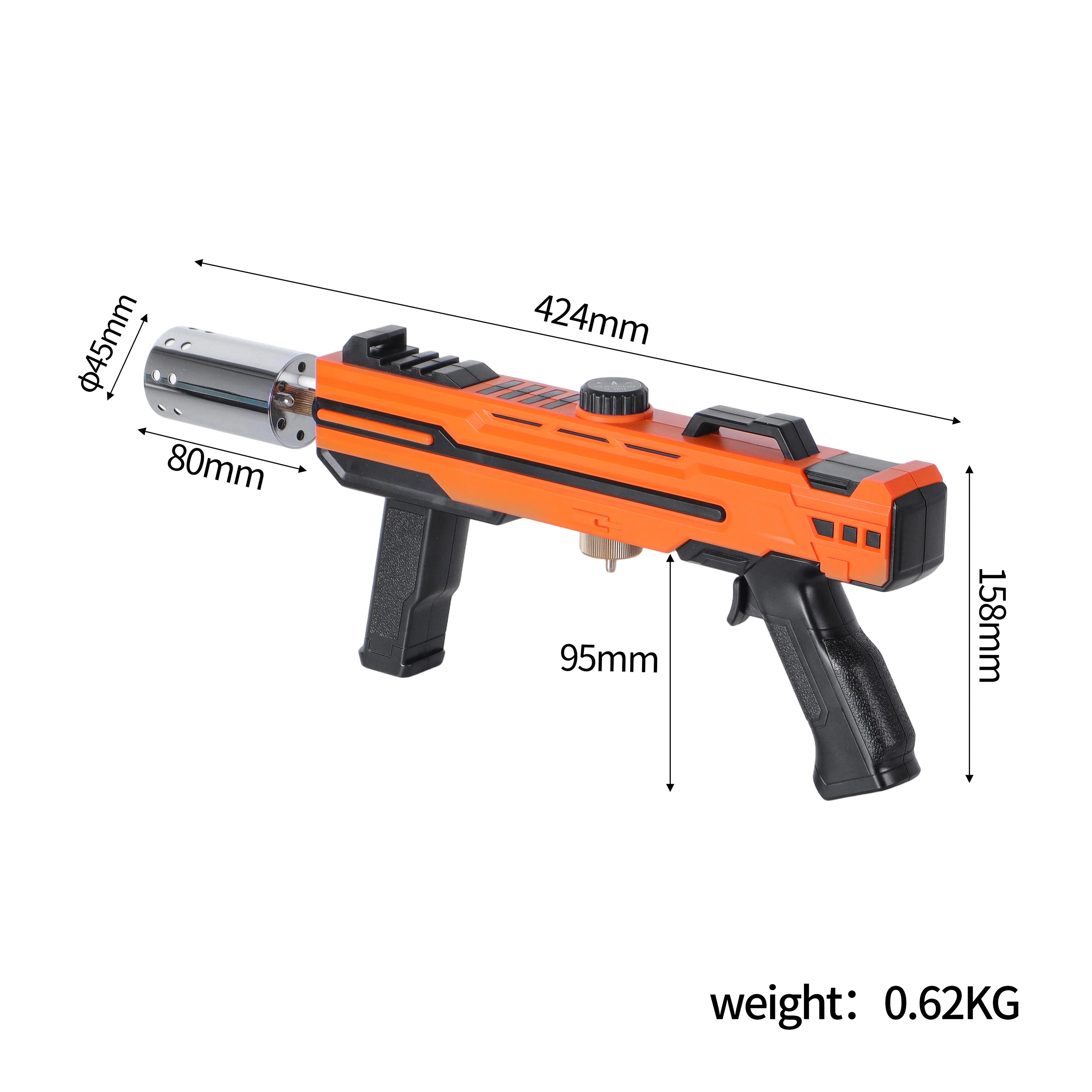 Propane Torch Gun, Adjustable Stable Flame, Ideal for Kitchen Cooking, Sous Vide, BBQ, Campfire, Fireplace (Tank Not Included)
