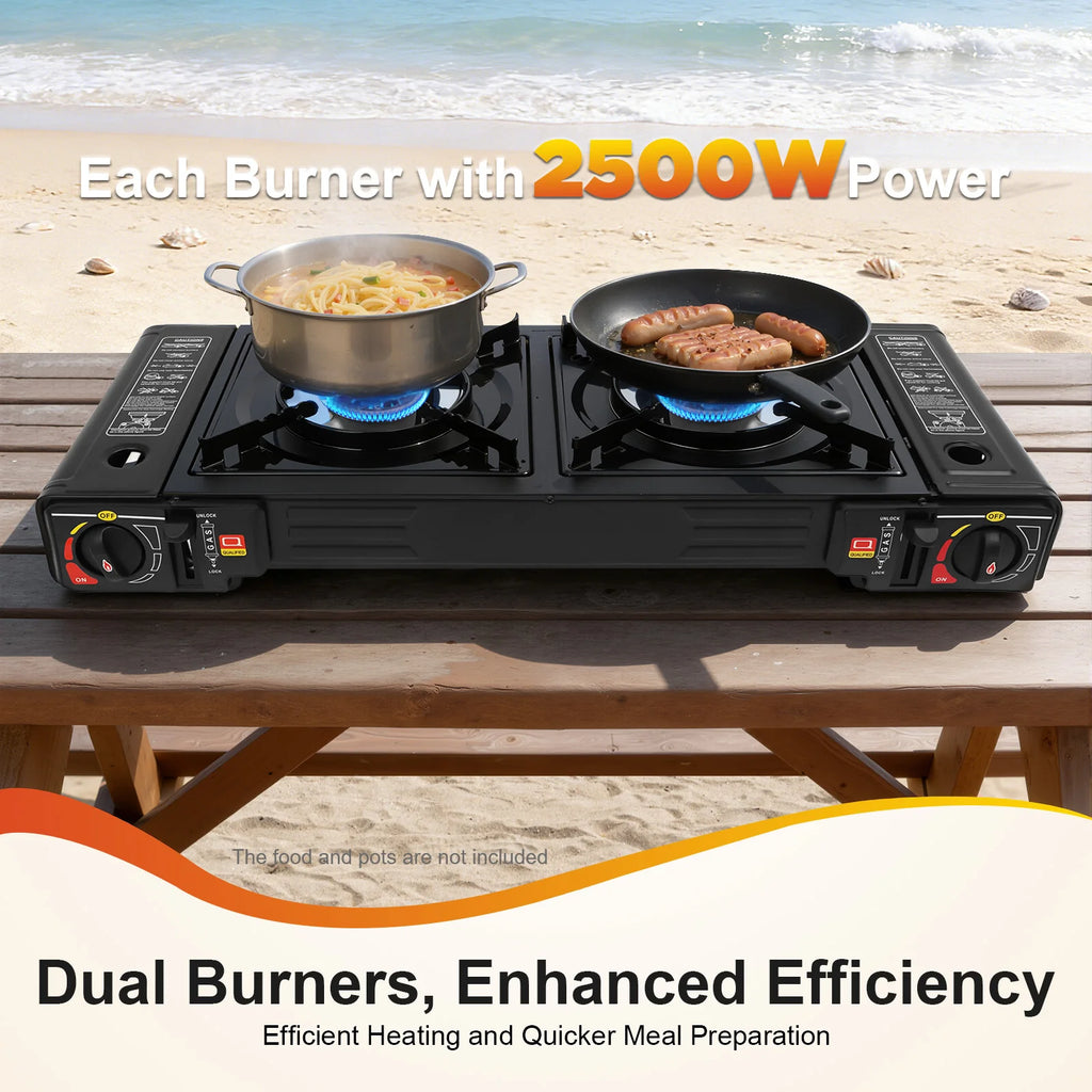 2500W Dual Burner Camping Stove
