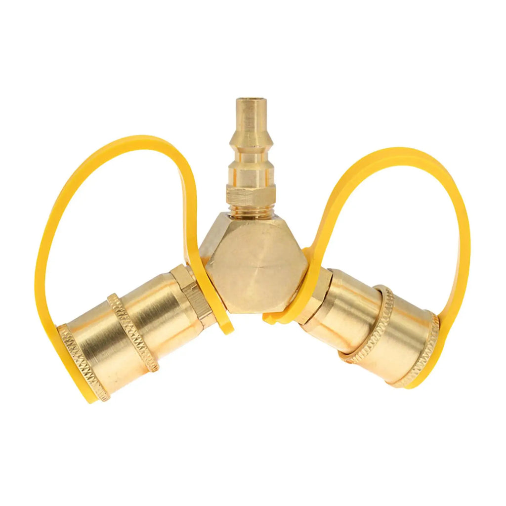 RV Propane Y Splitter 1/4in Quick Connect or Disconnect Quick Connector Gas Tank Connection Adapter for Camper Grill RV Trailer