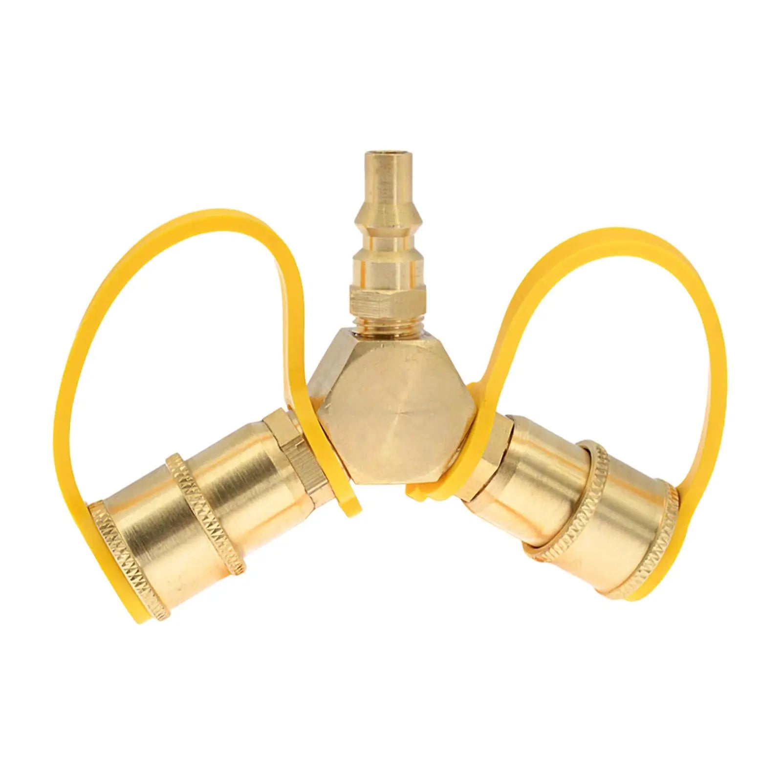 RV Propane Y Splitter 1/4in Quick Connect or Disconnect Quick Connector Gas Tank Connection Adapter for Camper Grill RV Trailer