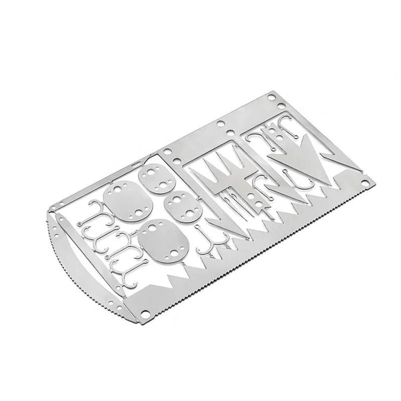 Outdoor Camping Outdoor Multifu Equipment Survival Tools Stainless Steel Card Fishing Portable Practical Hand Tools Supplies